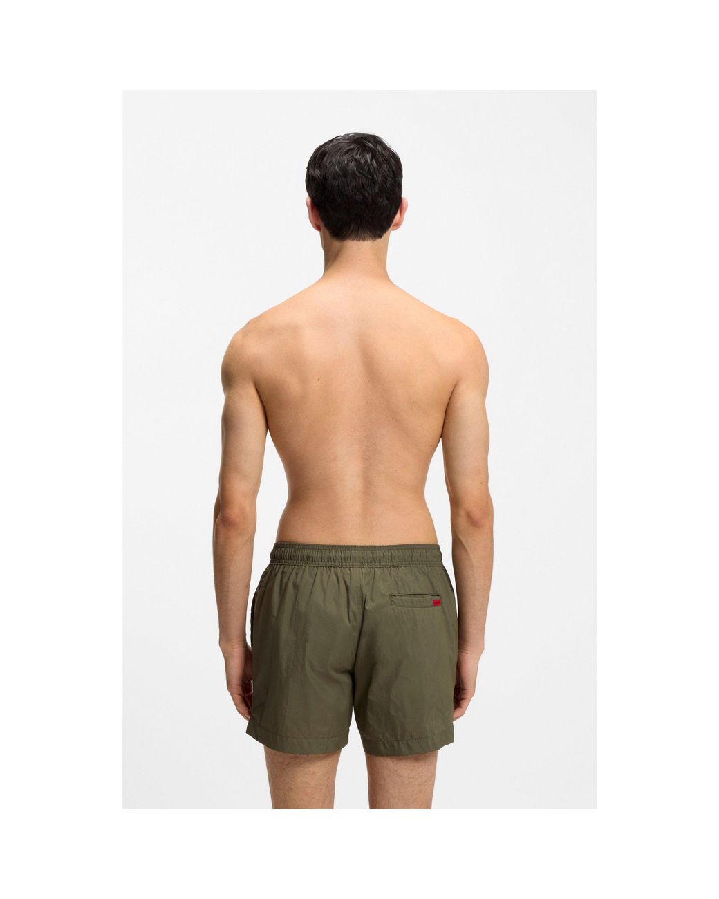 HUGO Green Logo-Label Swim Shorts for men
