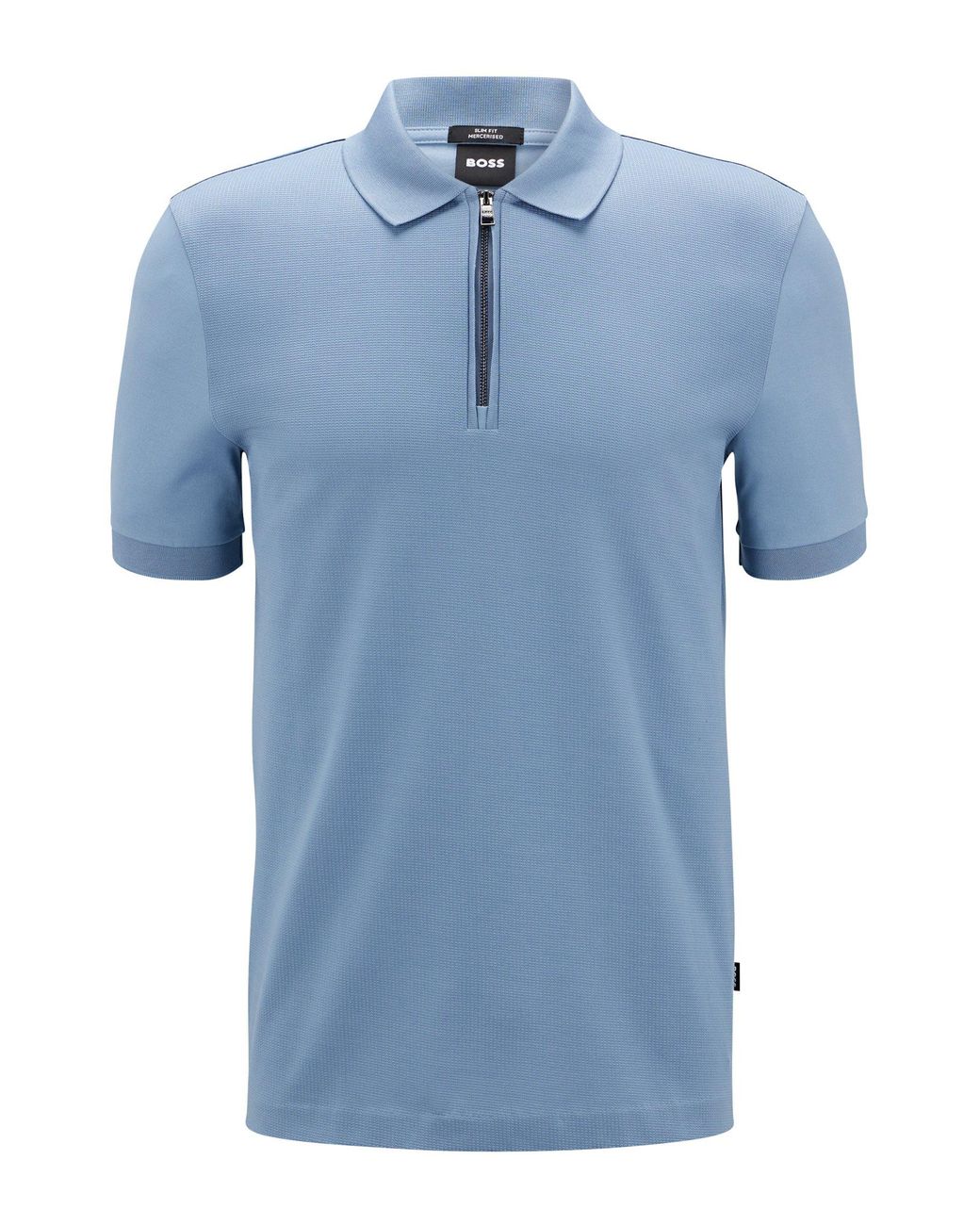 BOSS by HUGO BOSS Mercerised-cotton Slim-fit Polo Shirt With Zipped ...