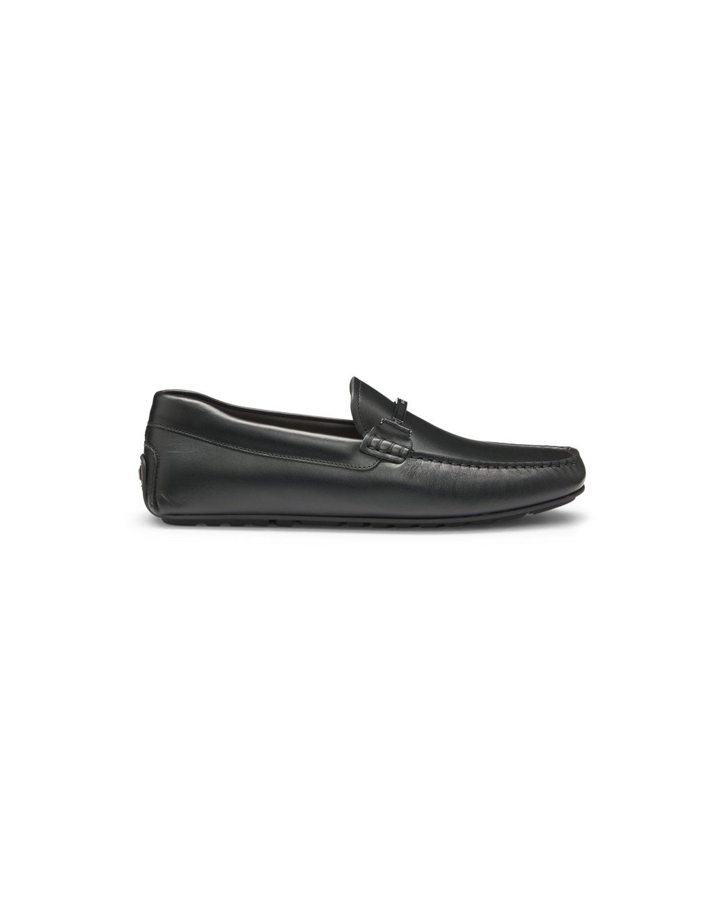 Boss Black Nappa-Leather Driver Shoes With Branded Hardware for men