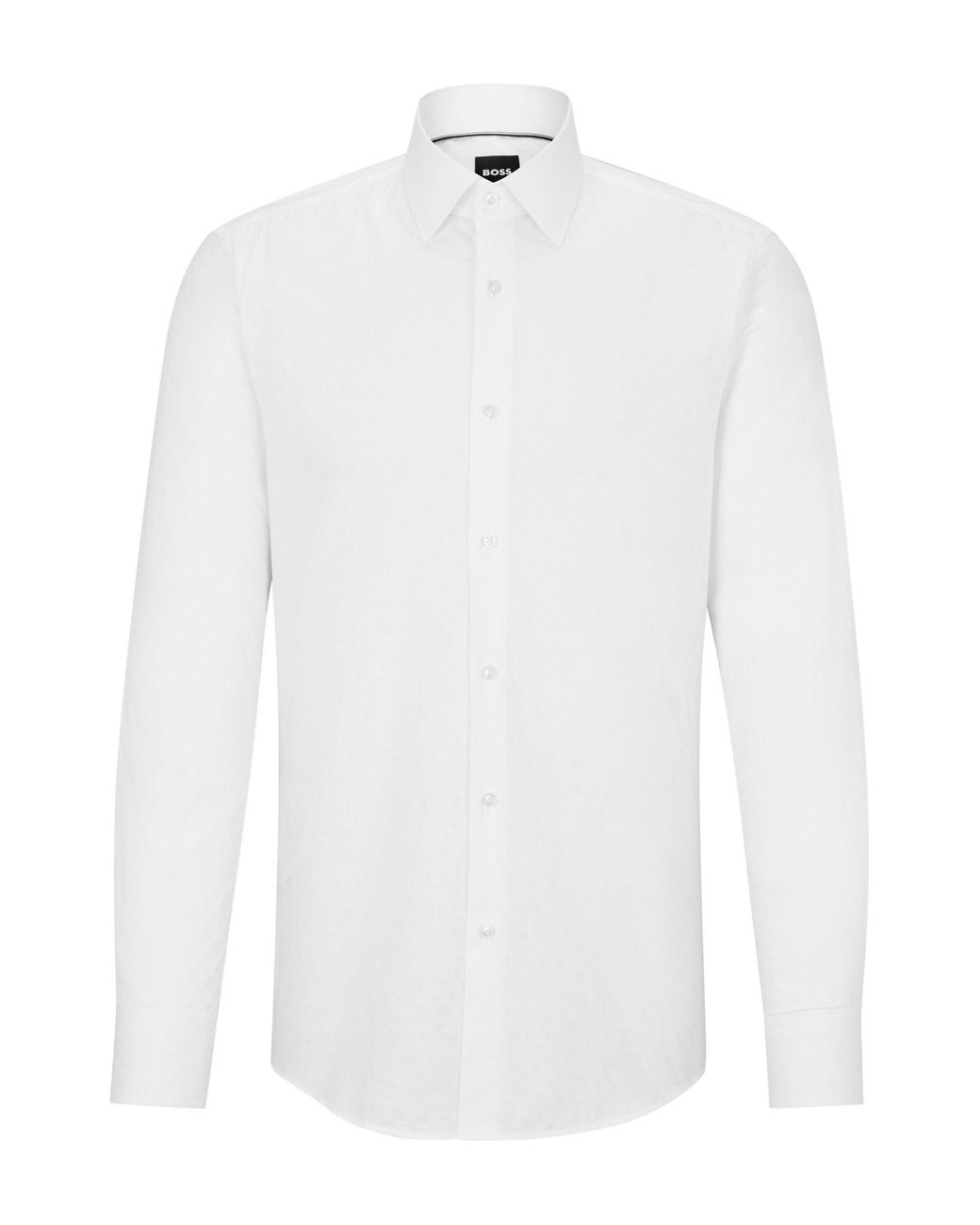 BOSS by HUGO BOSS Slim-fit Shirt In Italian Cotton With Jacquard Monograms  in White for Men | Lyst UK