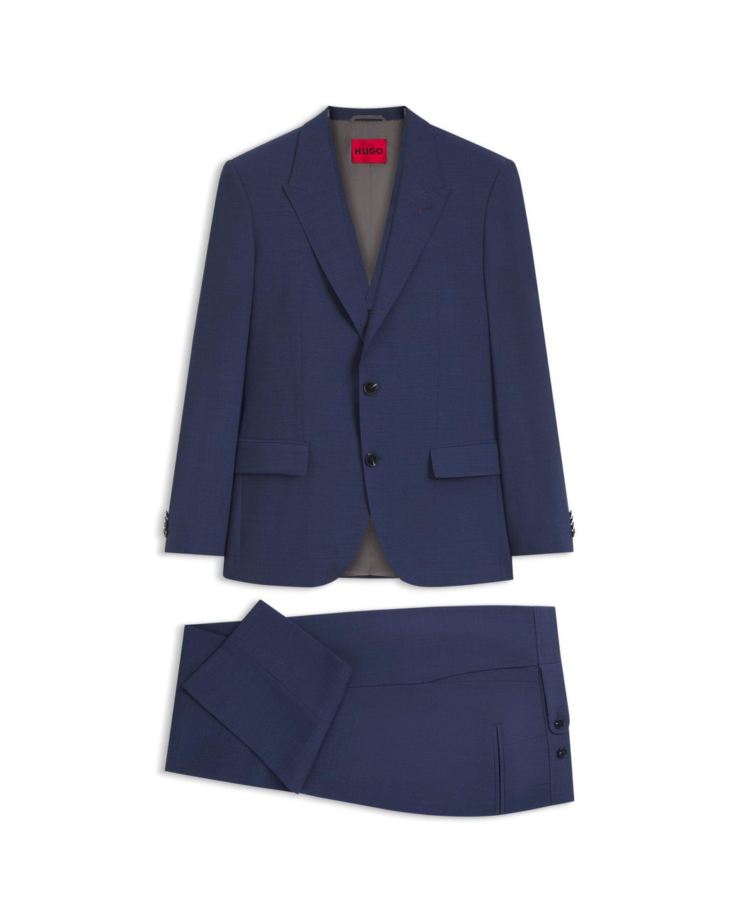 HUGO Blue Three-Piece Slim-Fit Suit for men