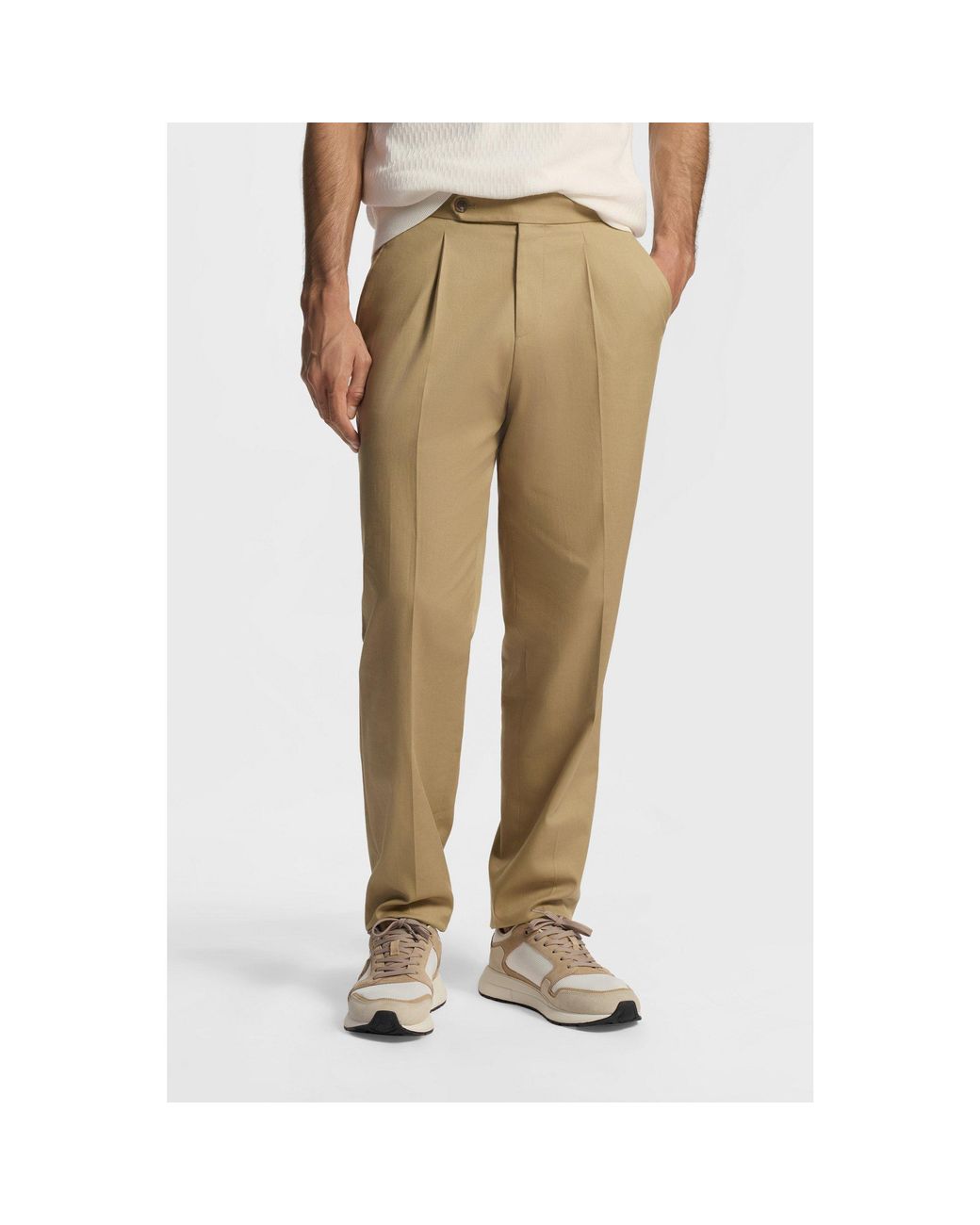 Boss Natural Tapered-Fit Trousers for men