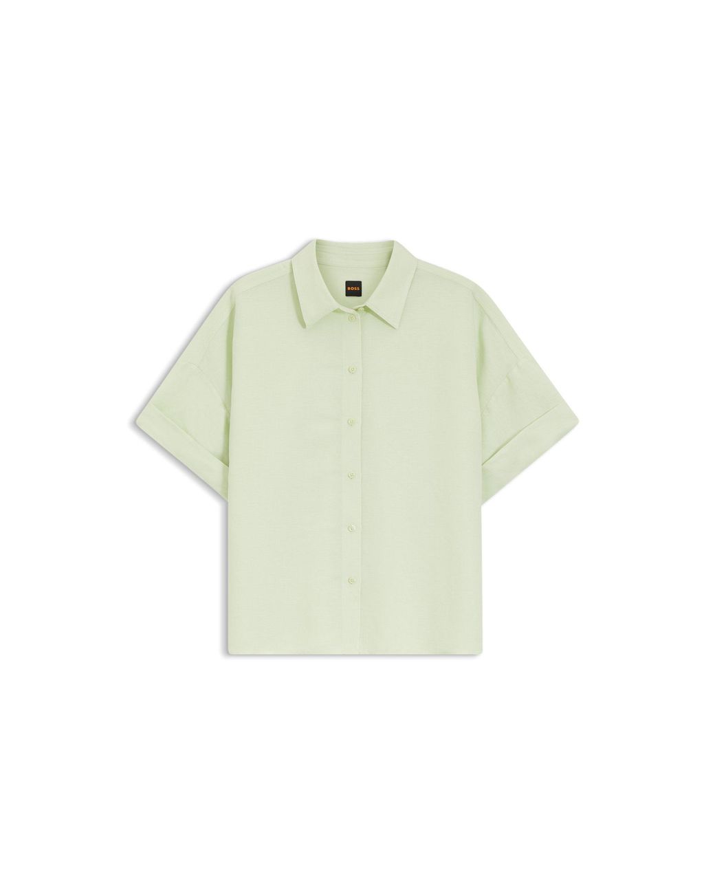 Boss Green Regular-Fit Blouse With Rolled Cuffs