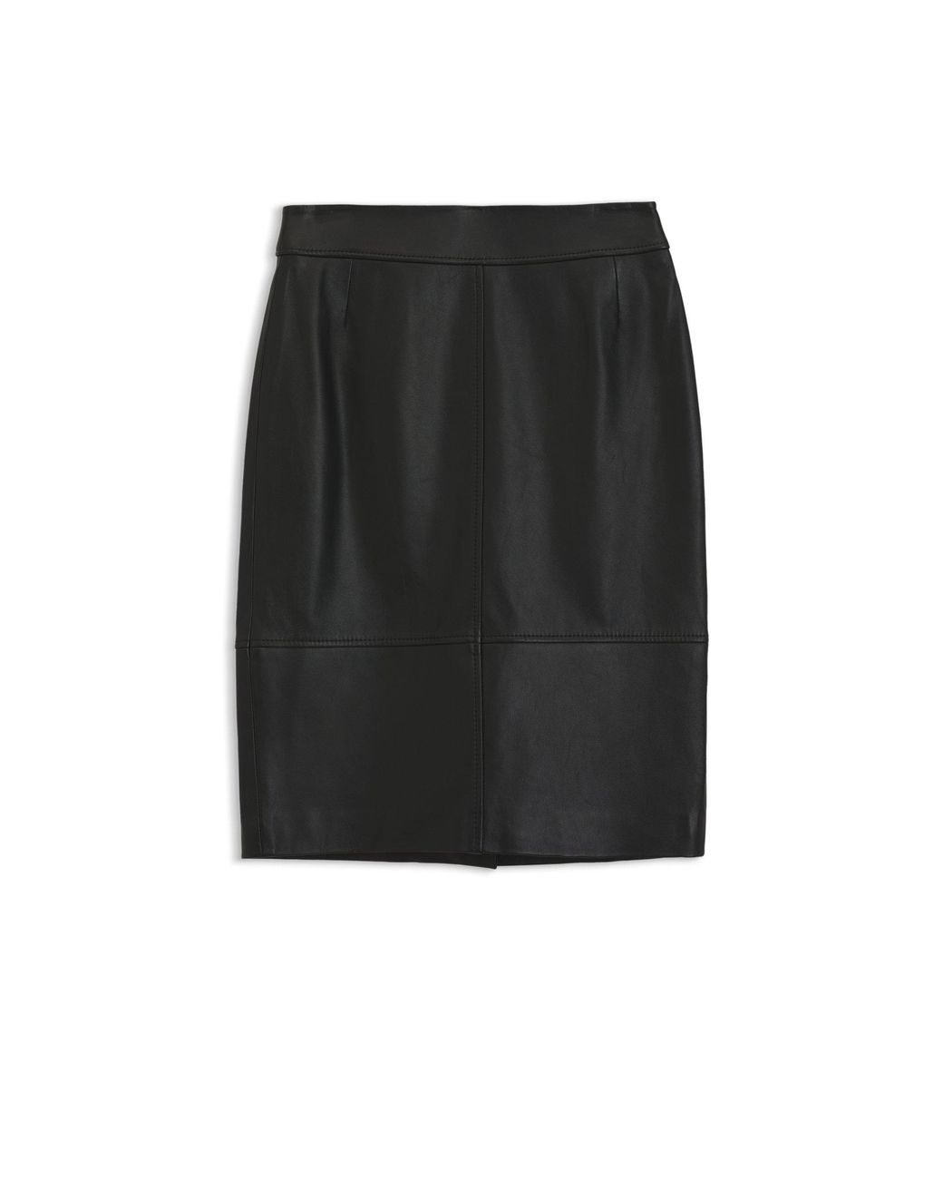Boss Black Regular-fit Pencil Skirt In Soft Leather