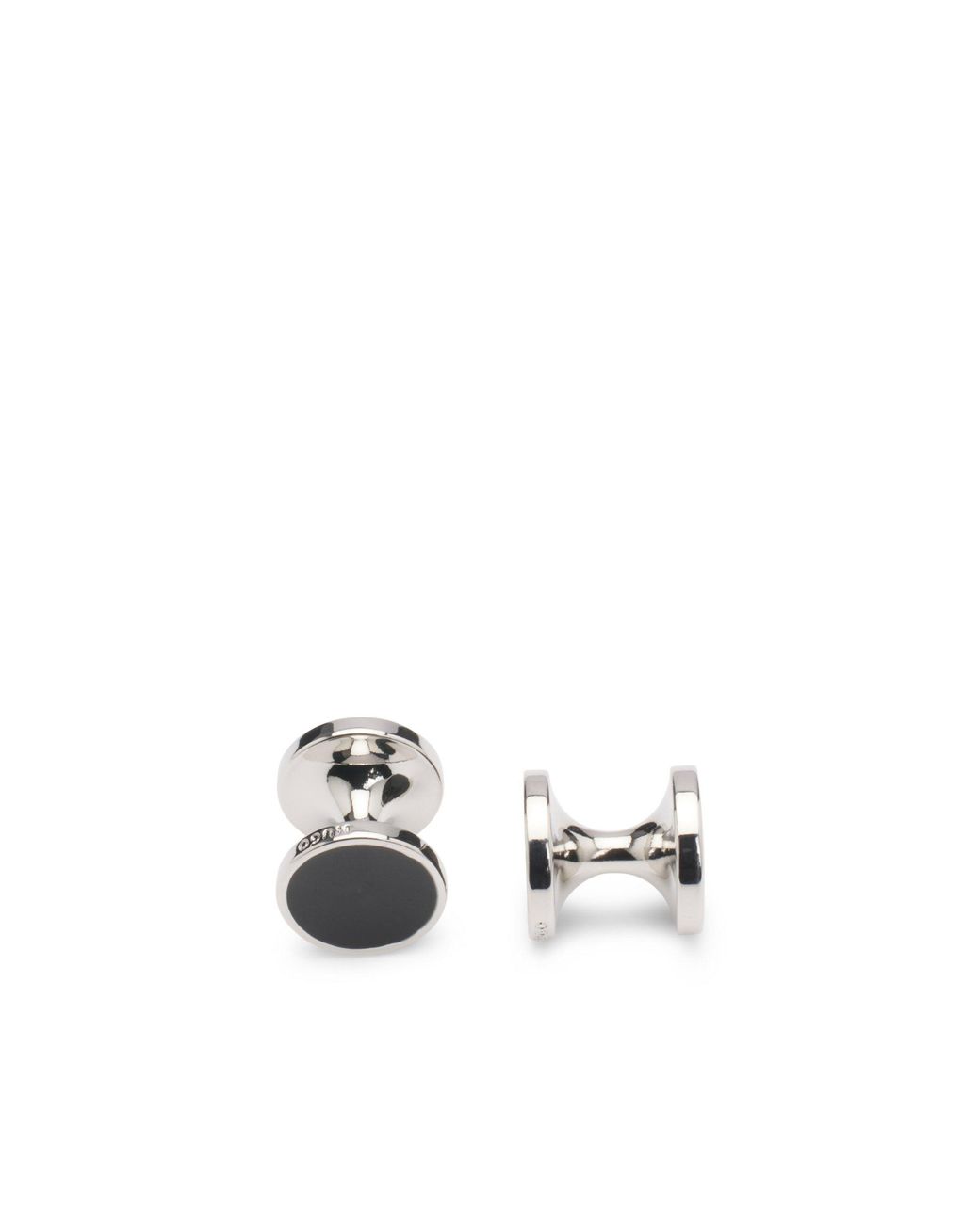HUGO Black Round Cufflinks for men