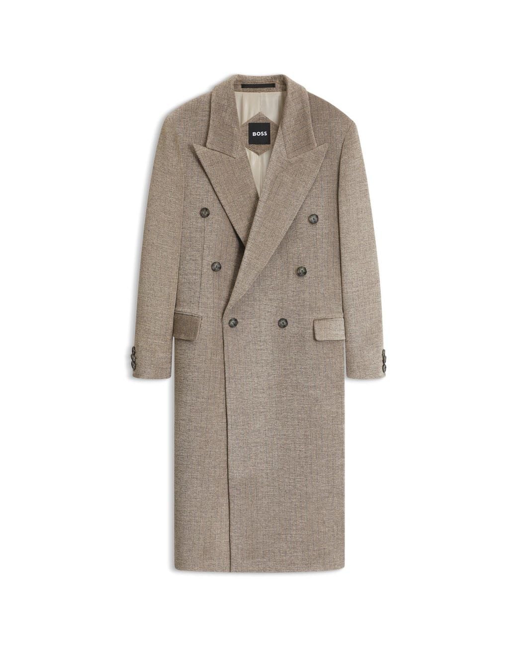Boss Natural Double-Breasted Coat for men