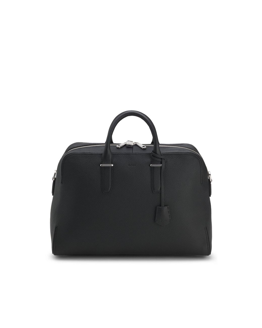 Boss Black Grained-Leather Holdall With Emed Logo for men