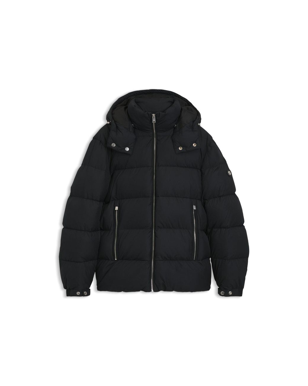 Boss Black Water-Repellent Puffer Jacket With Adjustable Hood for men