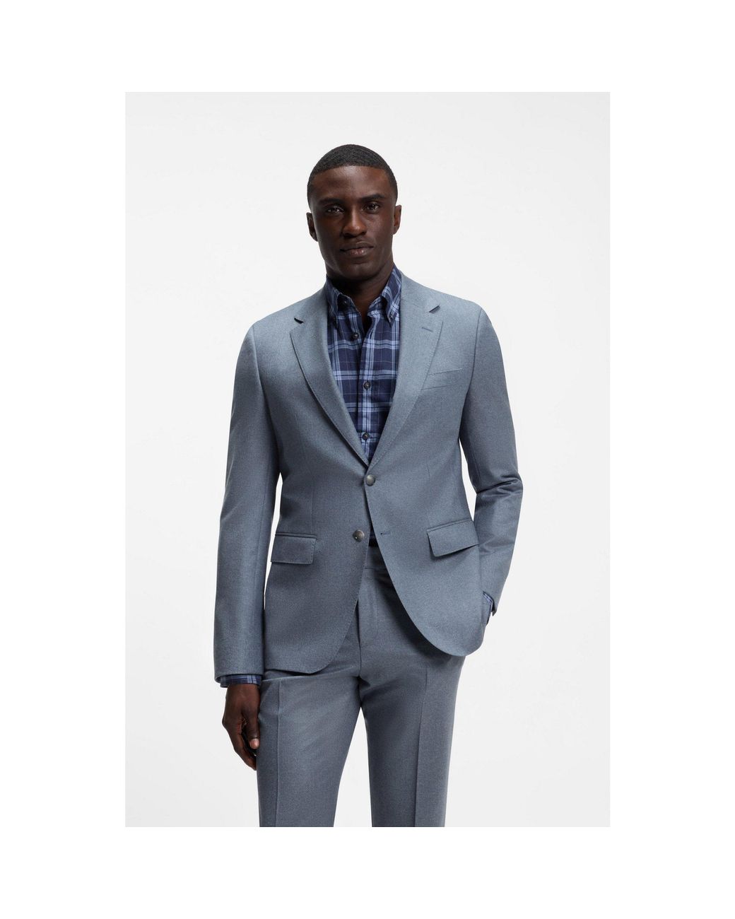 Boss Blue One Slim-Fit Suit Jacket for men