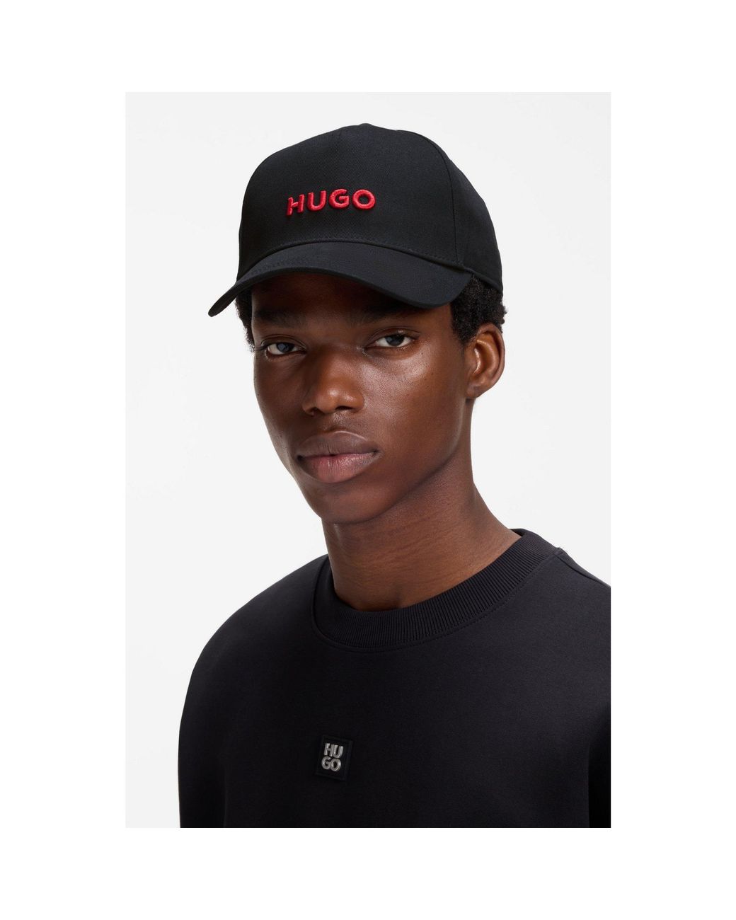 HUGO Blue Cotton-Twill Logo Cap for men