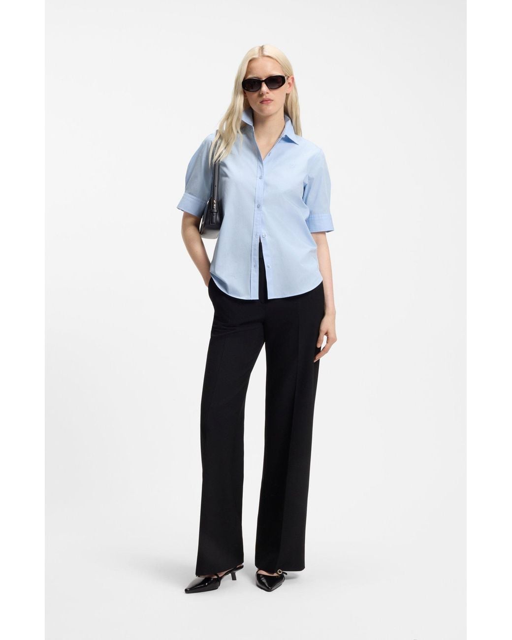 Camicetta Regular Fit di HUGO in Blue