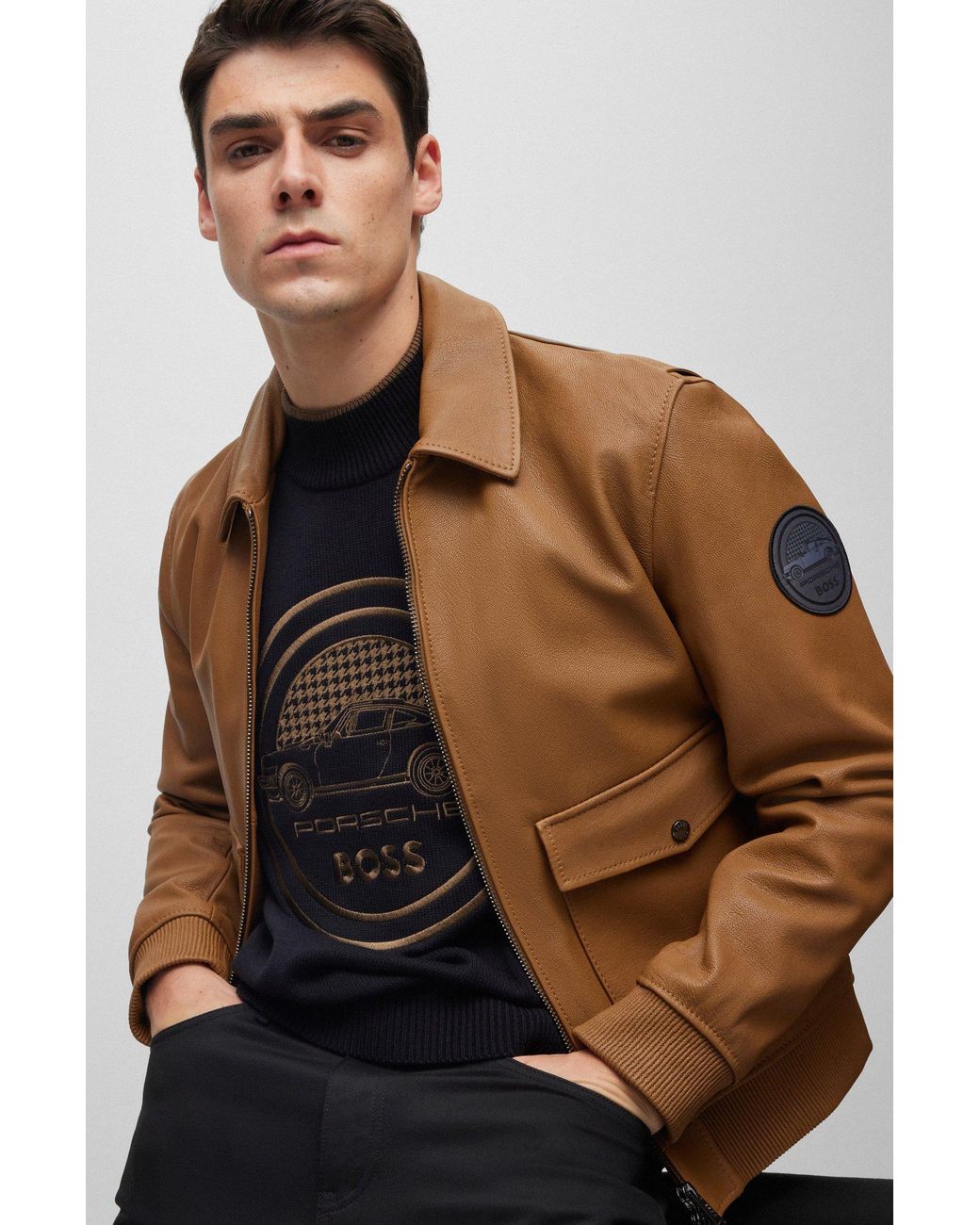 BOSS Porsche X Capsule-logo Sweatshirt In Cotton And Wool in