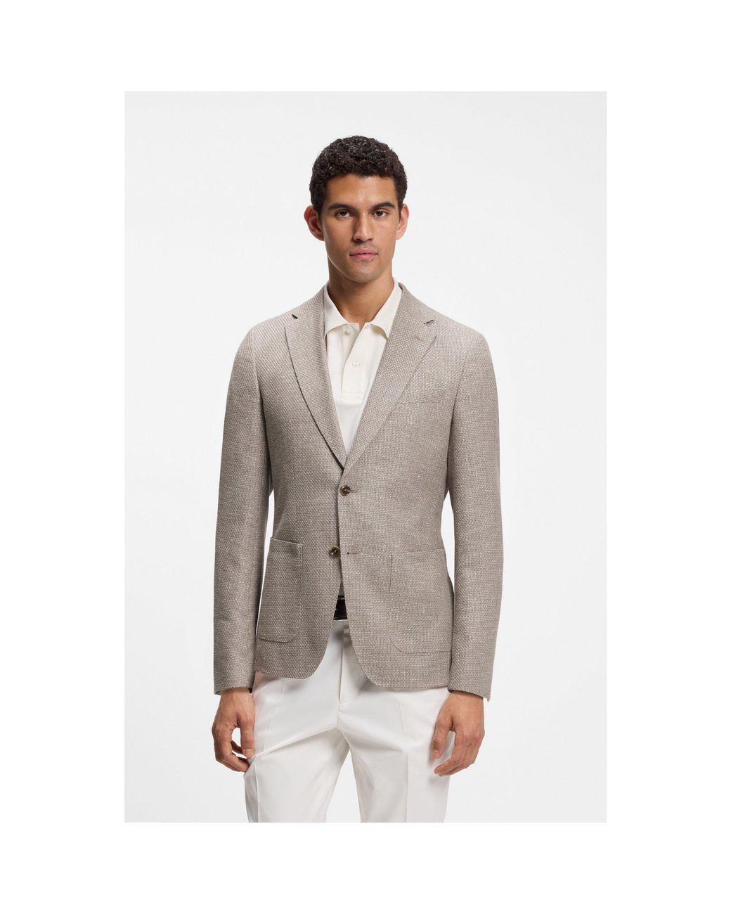 Boss Gray Slim-Fit Blazer for men