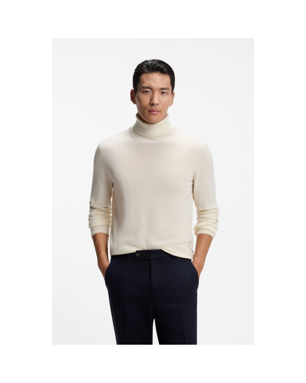 Boss Gray Rollneck Sweater for men