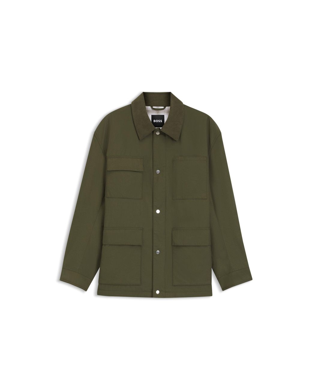 Boss Green Water-Repellent Field Jacket With Checked Lining for men