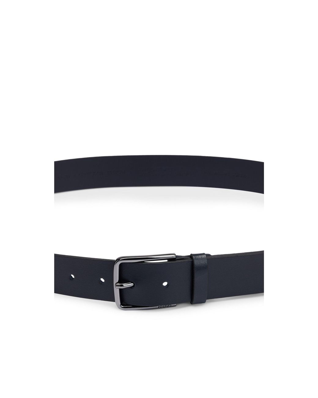 HUGO Black Italian-Leather Belt for men