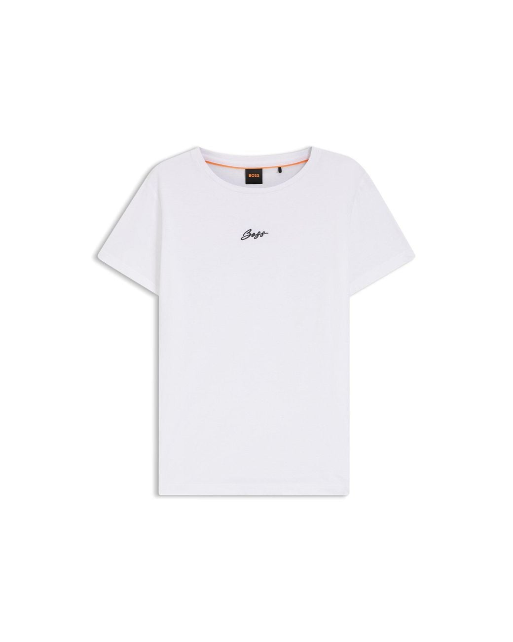 Boss White Slim-Fit Cotton T-Shirt