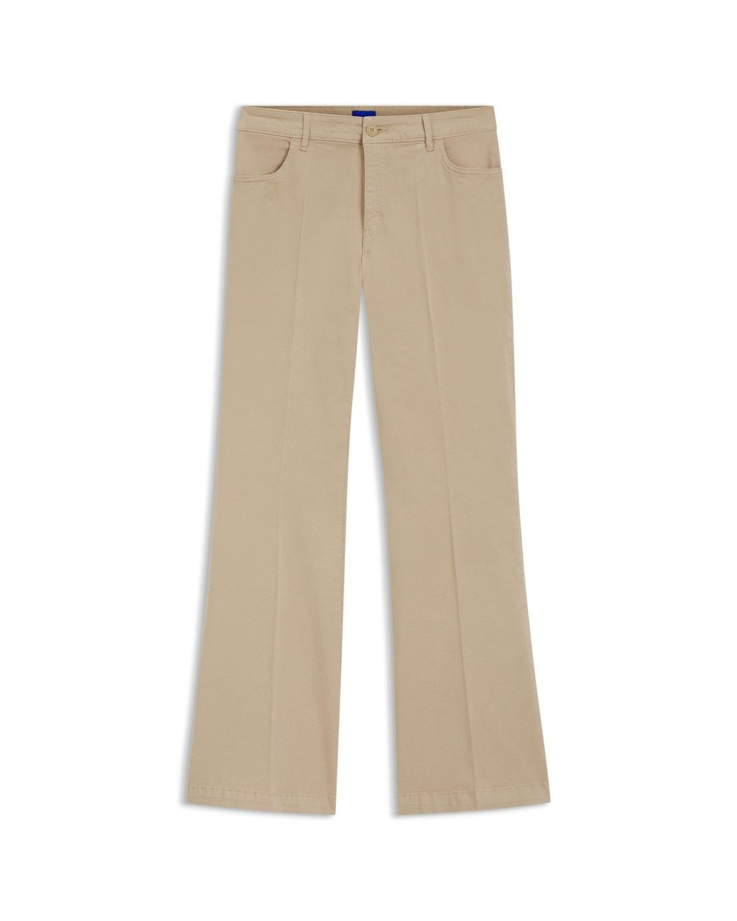 HUGO Natural Slim-Fit Trousers With Flared Leg