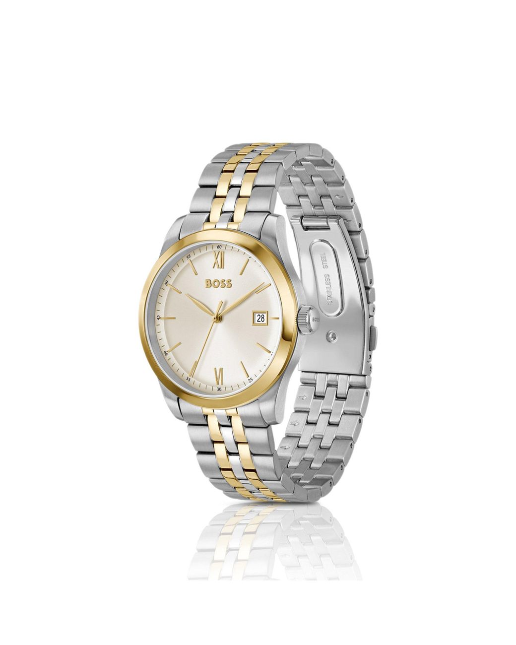 Boss Metallic Langford Two-Tone Watch With Five-Link Bracelet for men