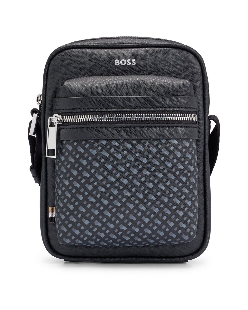 BOSS Structured Reporter Bag With Monogram Detailing in Black for Men Lyst