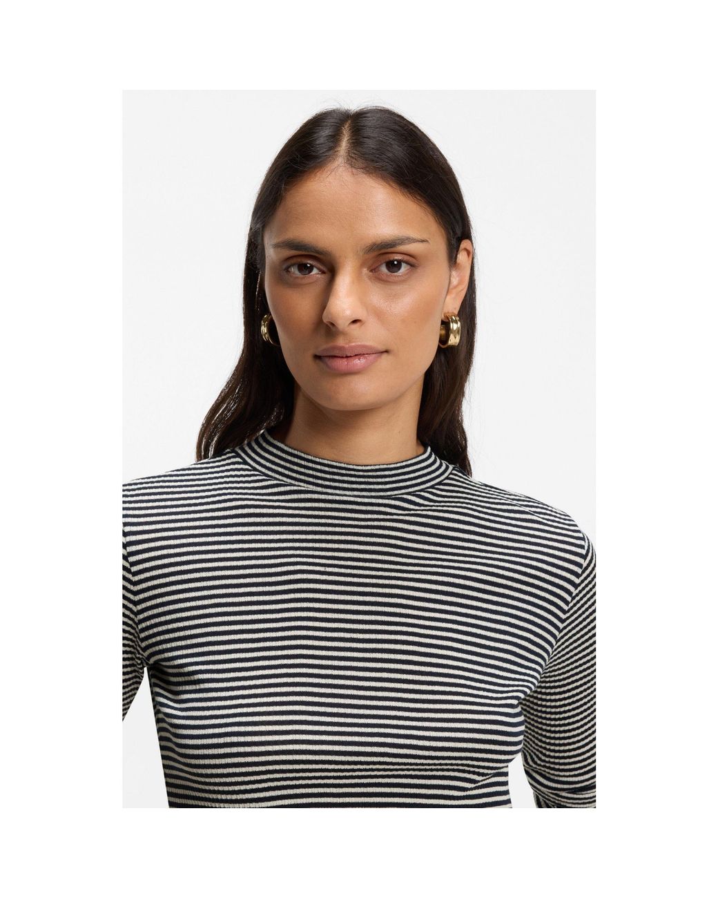 Boss Black Mock-Neck Top