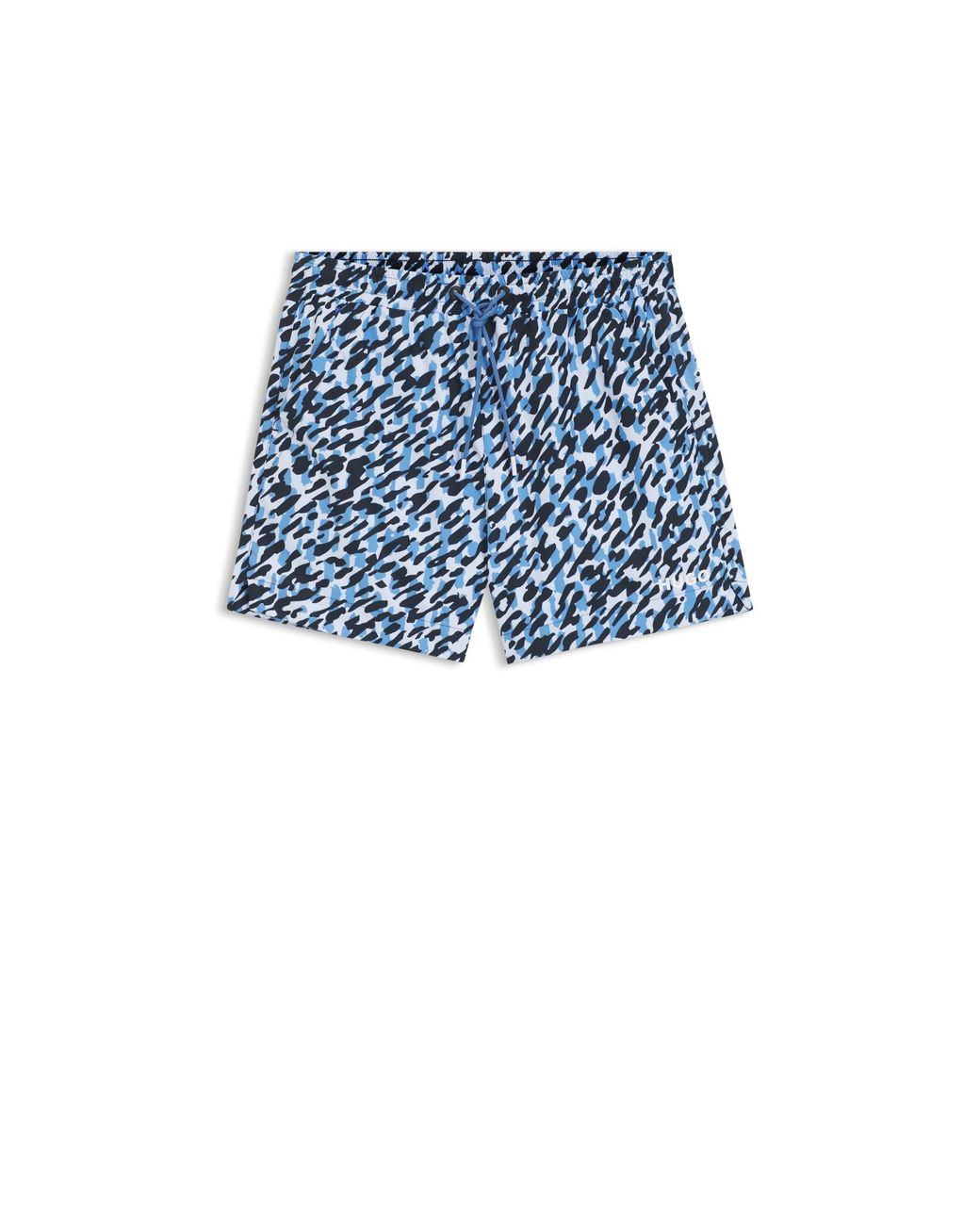 HUGO Blue Quick-Dry Swim Shorts With All-Over Print for men