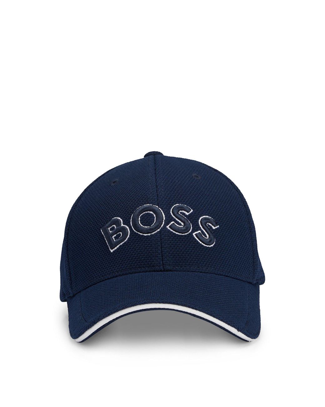 BOSS - Piqu-mesh cap with 3D embroidered logo - tecnofast.com.pe
