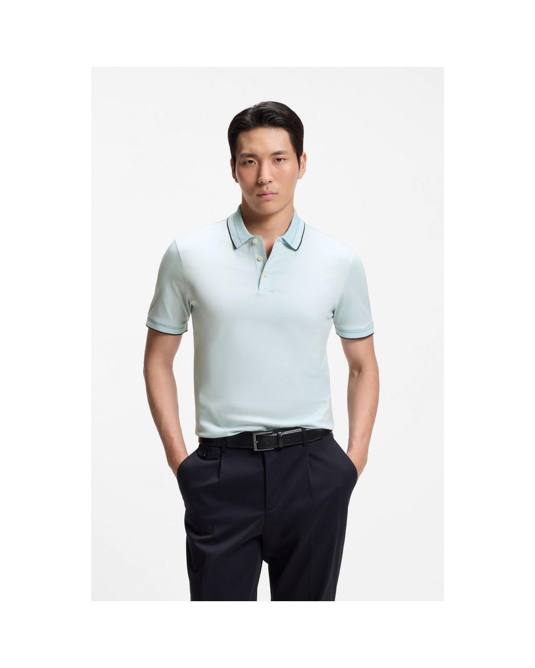 Boss Blue Slim-Fit Polo Shirt for men
