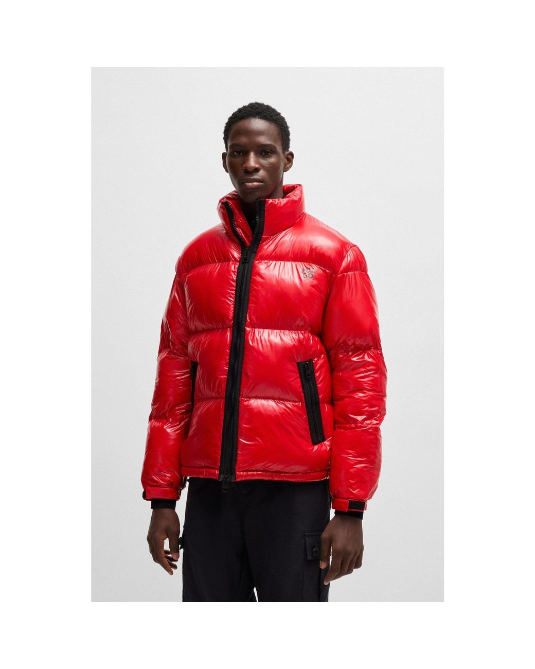HUGO Slim Fit Water Repellent Puffer Jacket in Red for Men Lyst UK