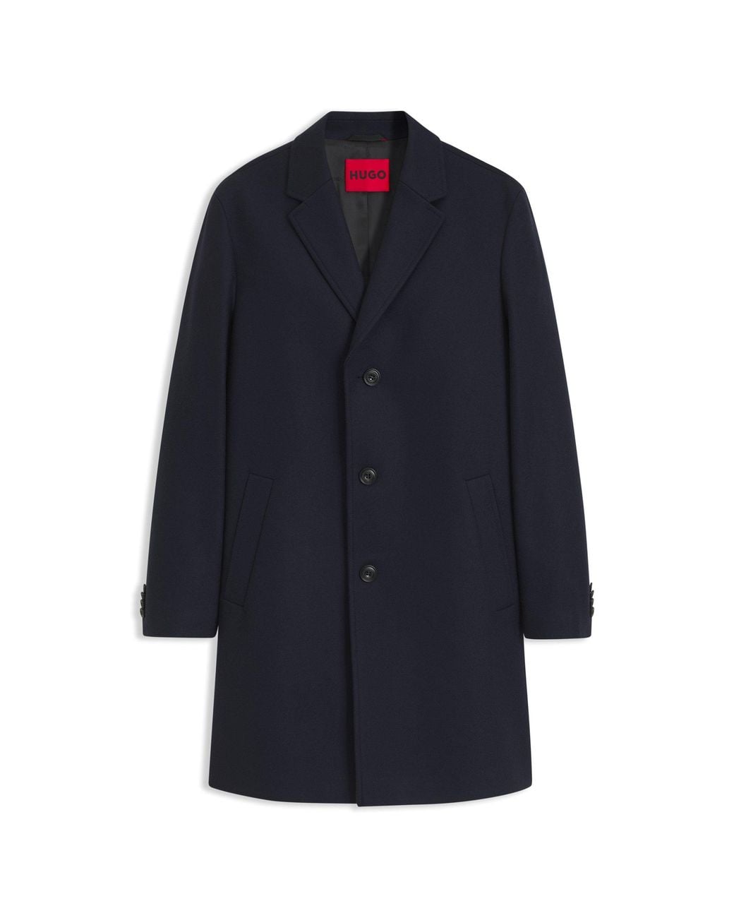 HUGO Blue Buttoned Coat for men