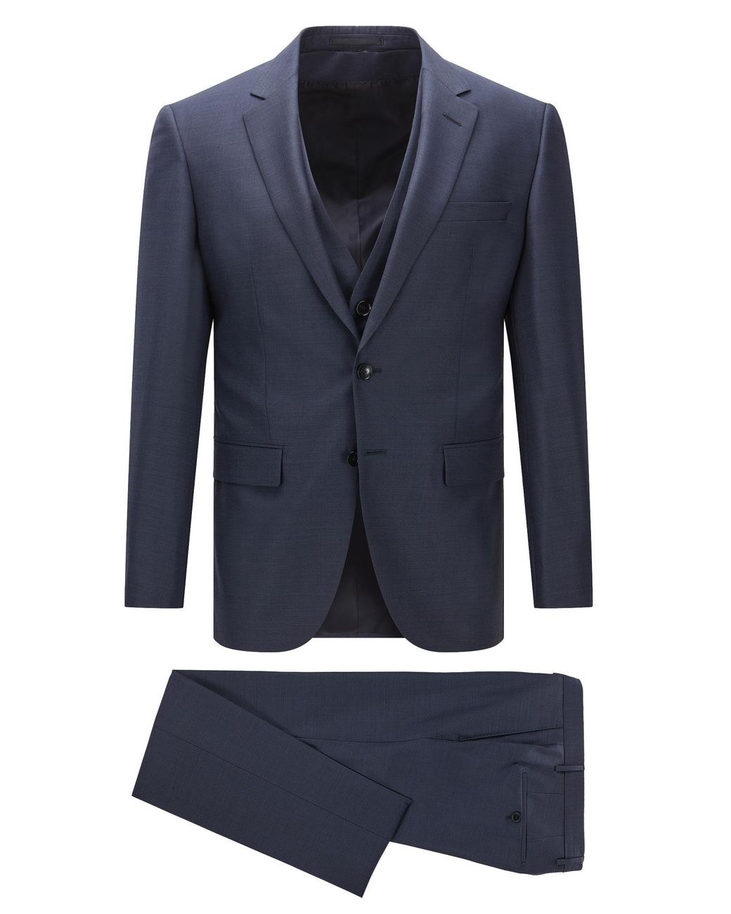 BOSS by HUGO BOSS Slim-fit Three-piece Suit In Super 130 Virgin Wool in  Blue for Men | Lyst Canada