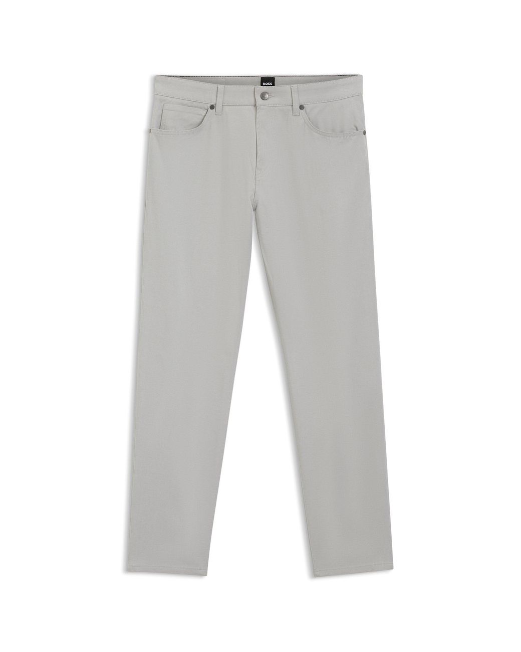 Boss Gray Maine Regular-Fit Trousers for men
