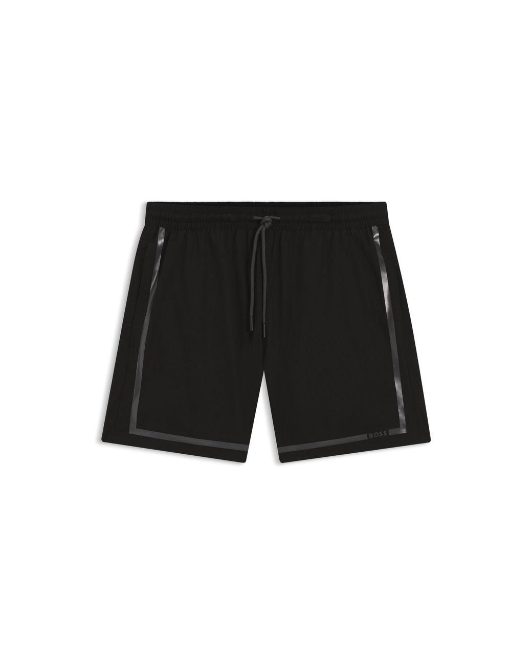 Boss Brown Swim Shorts With Logo Stripe Print for men