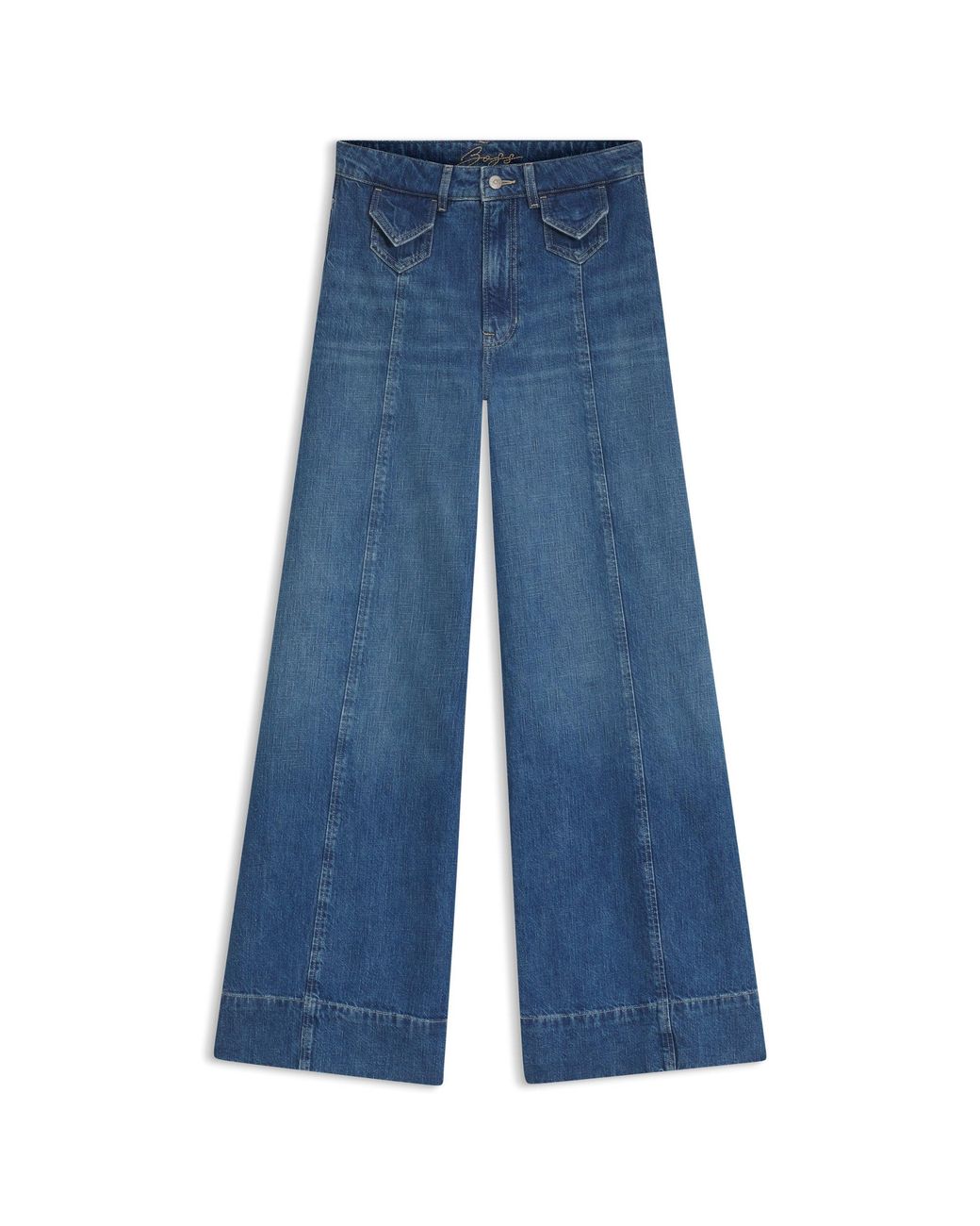 Boss Blue Wide-Leg High-Rise Jeans
