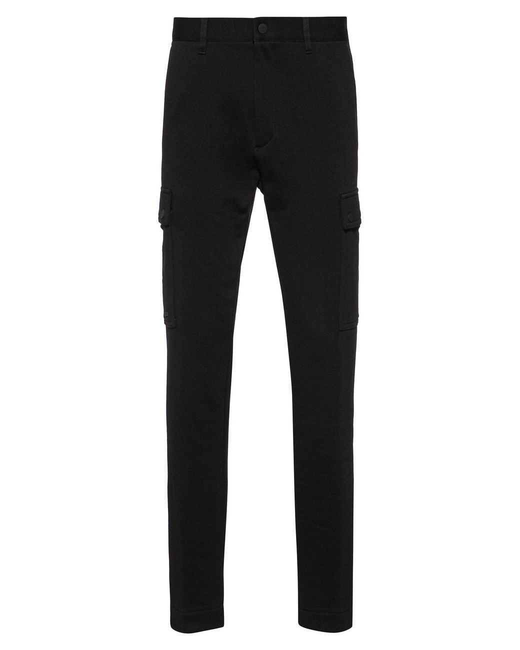 BOSS Slim-fit Cargo Trousers In Cotton Jersey in Black for Men | Lyst ...