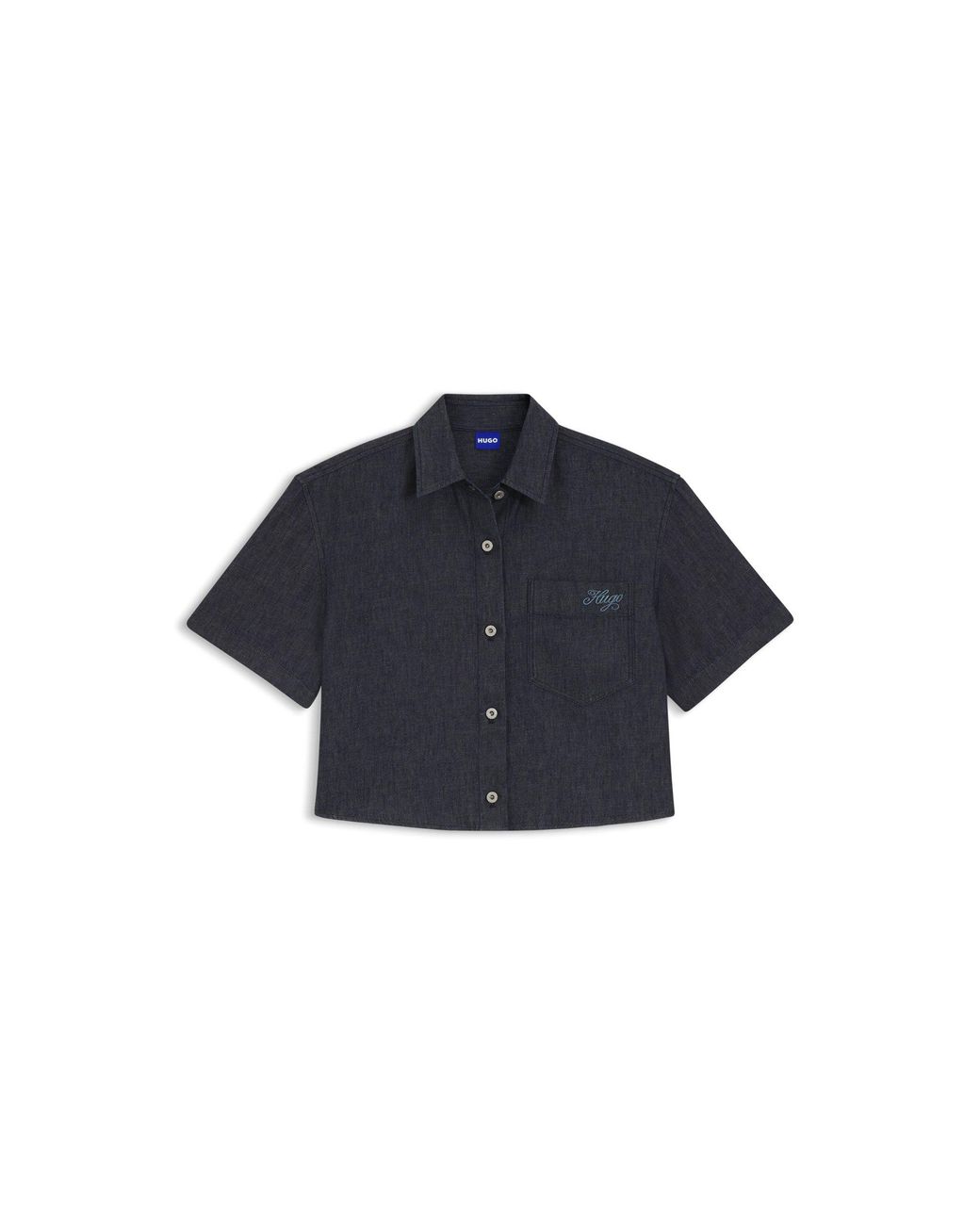 HUGO Blue Relaxed-Fit Cropped Blouse