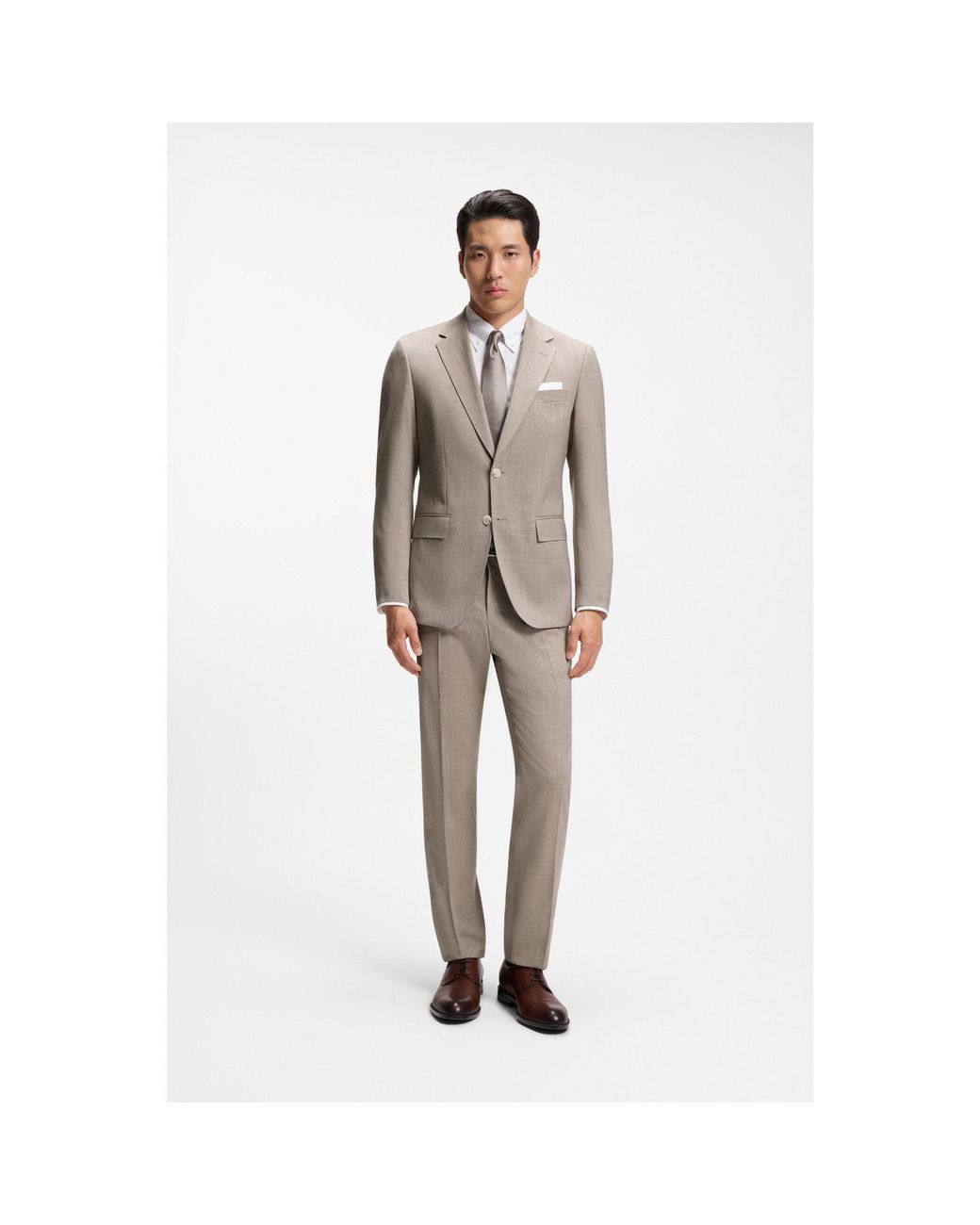 Boss White Two-Piece Slim-Fit Suit for men