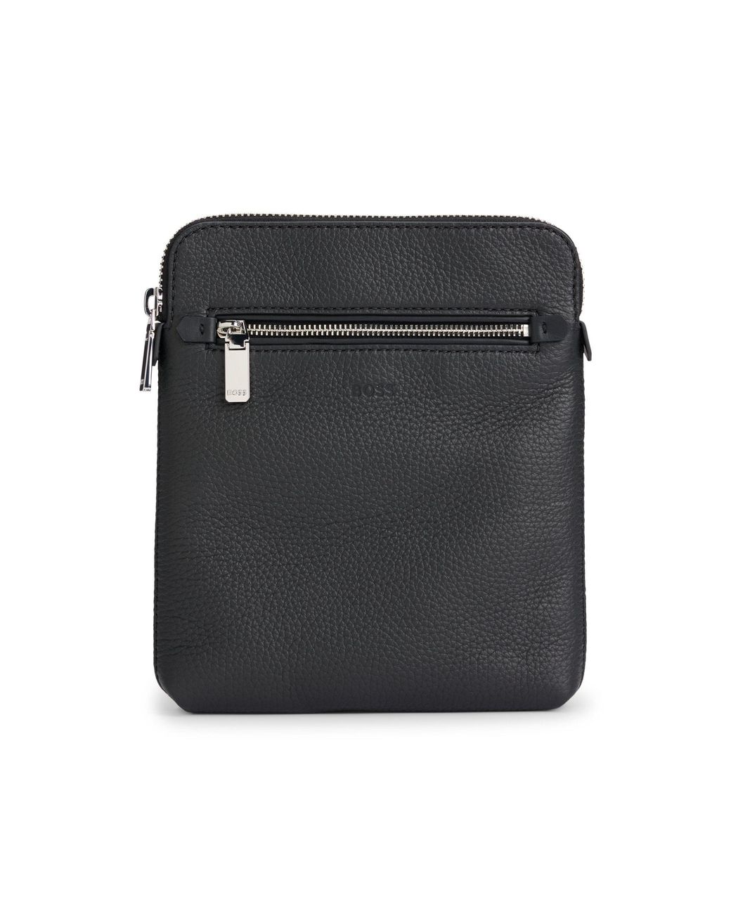 Boss Black Leather Envelope Bag for men