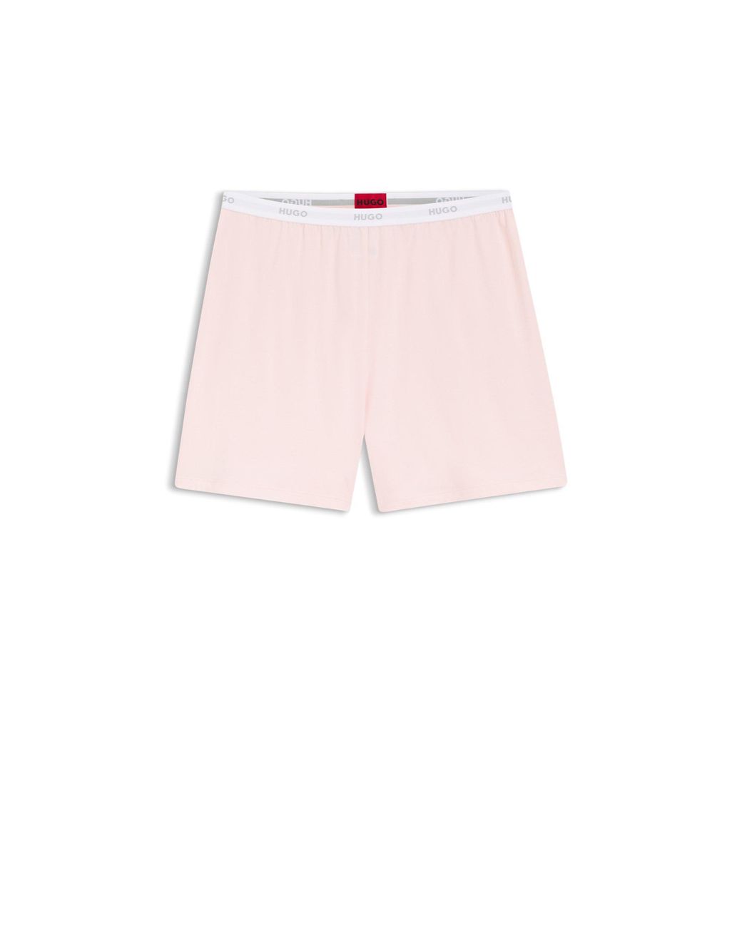 HUGO Pink Stretch-Cotton Pyjama Shorts