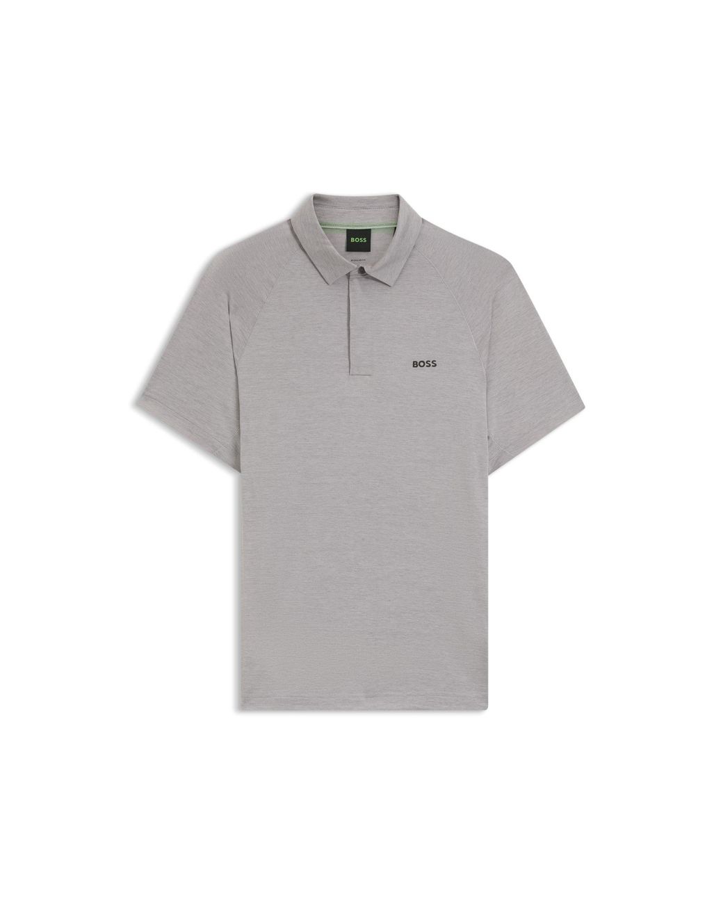 Boss Gray Active Slim-Fit Polo Shirt With Thermoregulating Performance for men