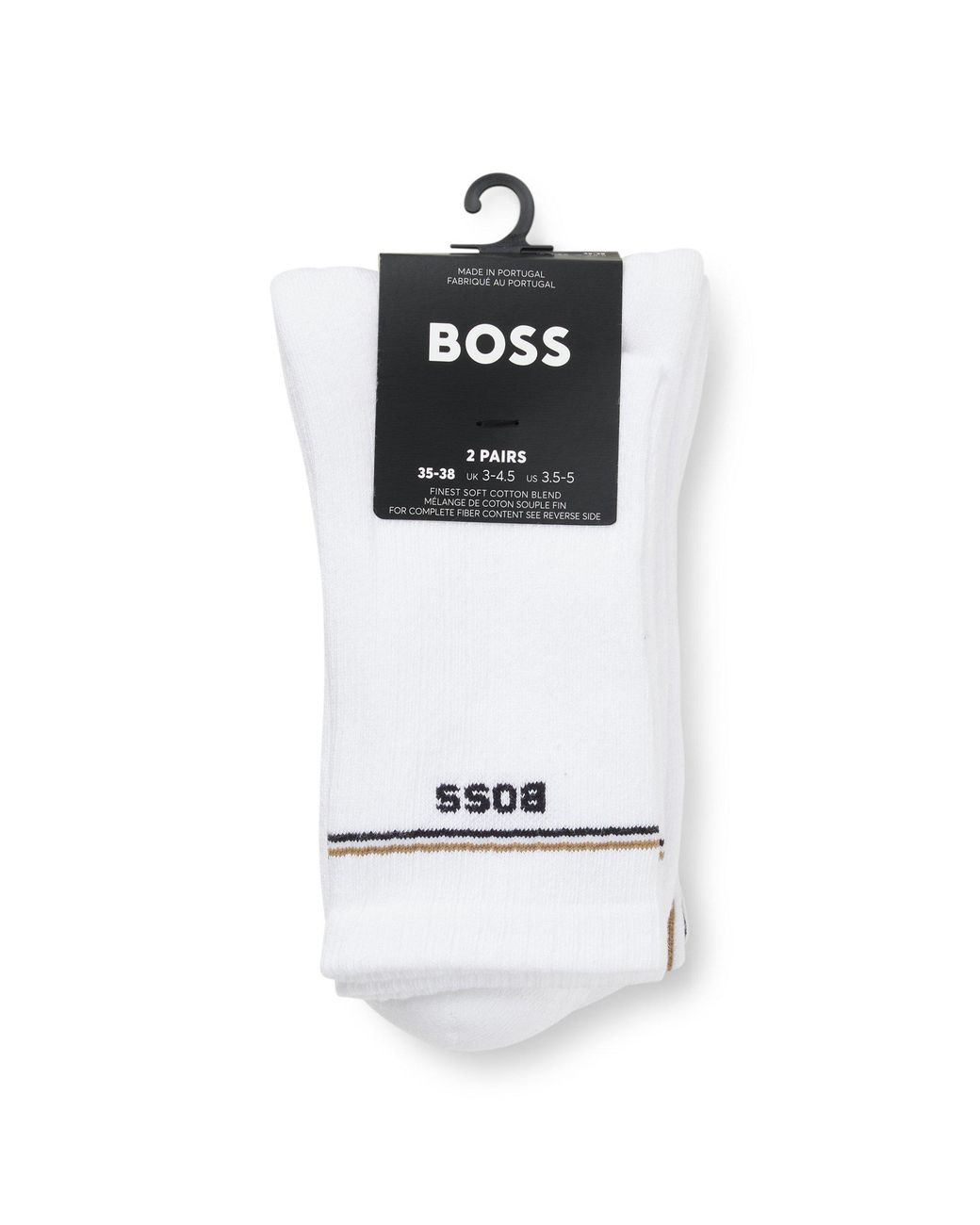Boss White Two-Pack Of Short Socks With Logo Details