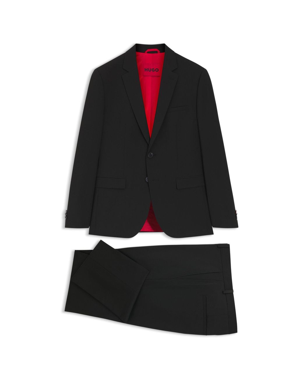 HUGO Black Two-Piece Extra-Slim-Fit Suit for men