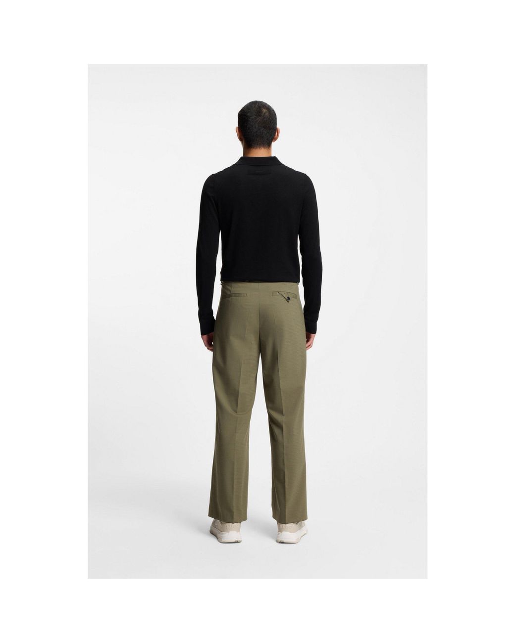 HUGO Black Slim-Fit Knit Polo for men