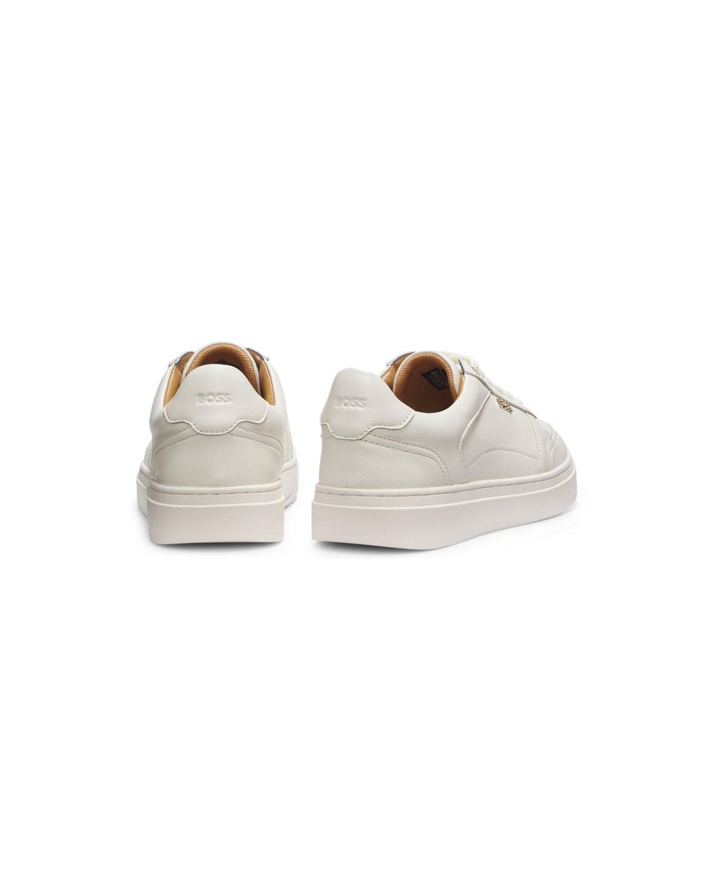 Boss White Leather Trainers