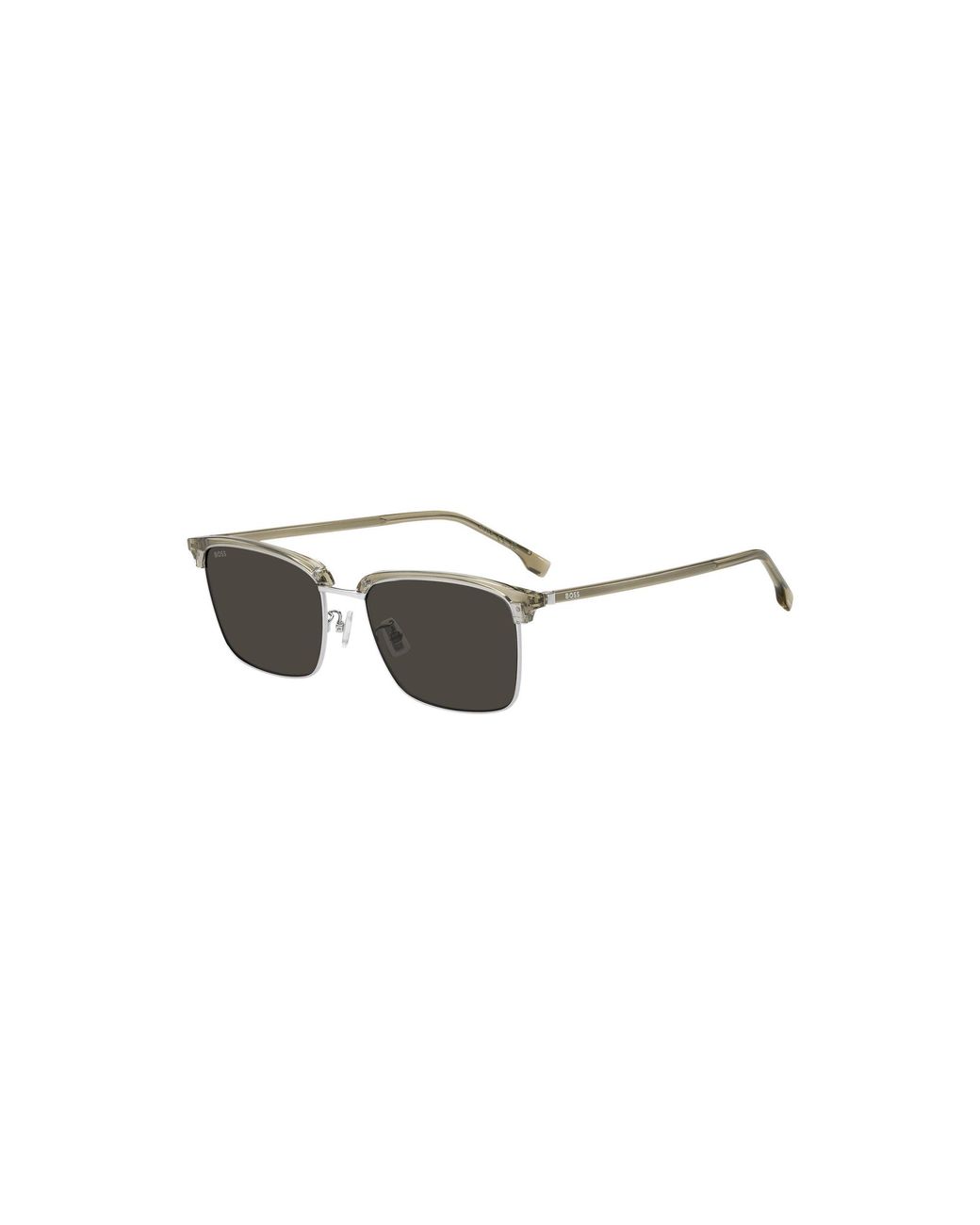 Boss Natural Titanium-Temple Sunglasses With Lasered-Engraved Logos for men