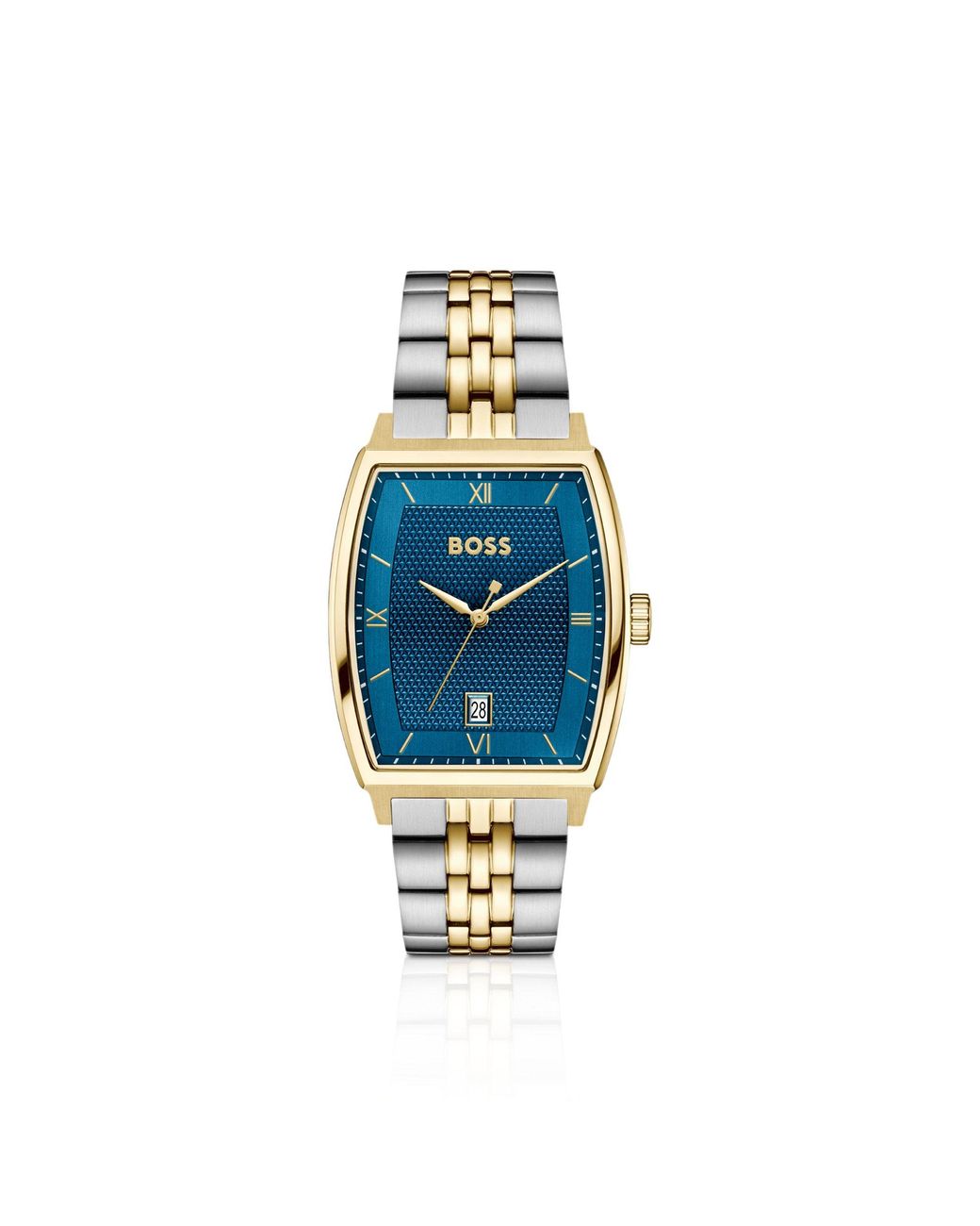 Boss Blue Principle Ark Two-Tone Watch With Textured Dial for men
