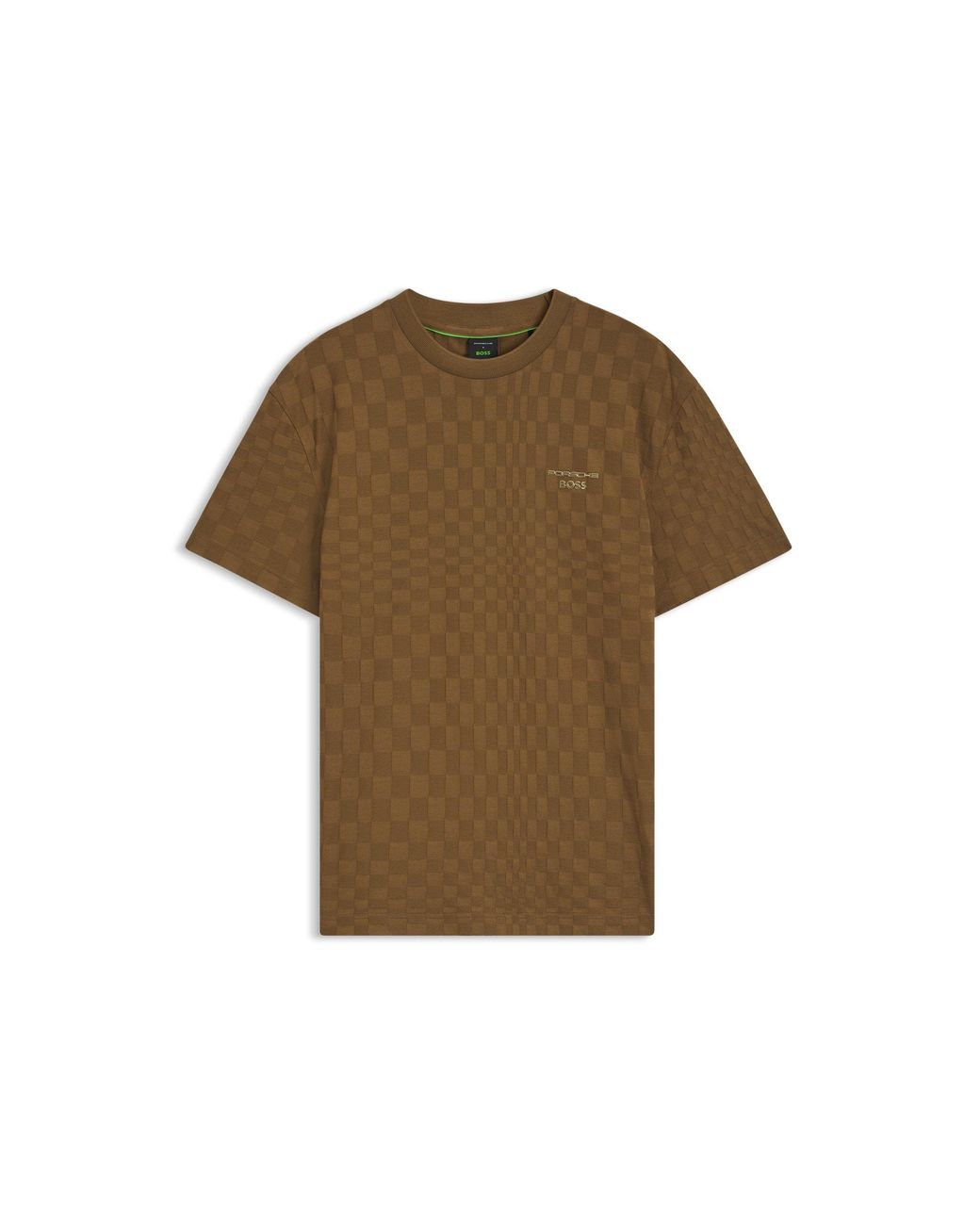 Boss Brown Porsche X Cotton T-Shirt With Pasha Pattern for men