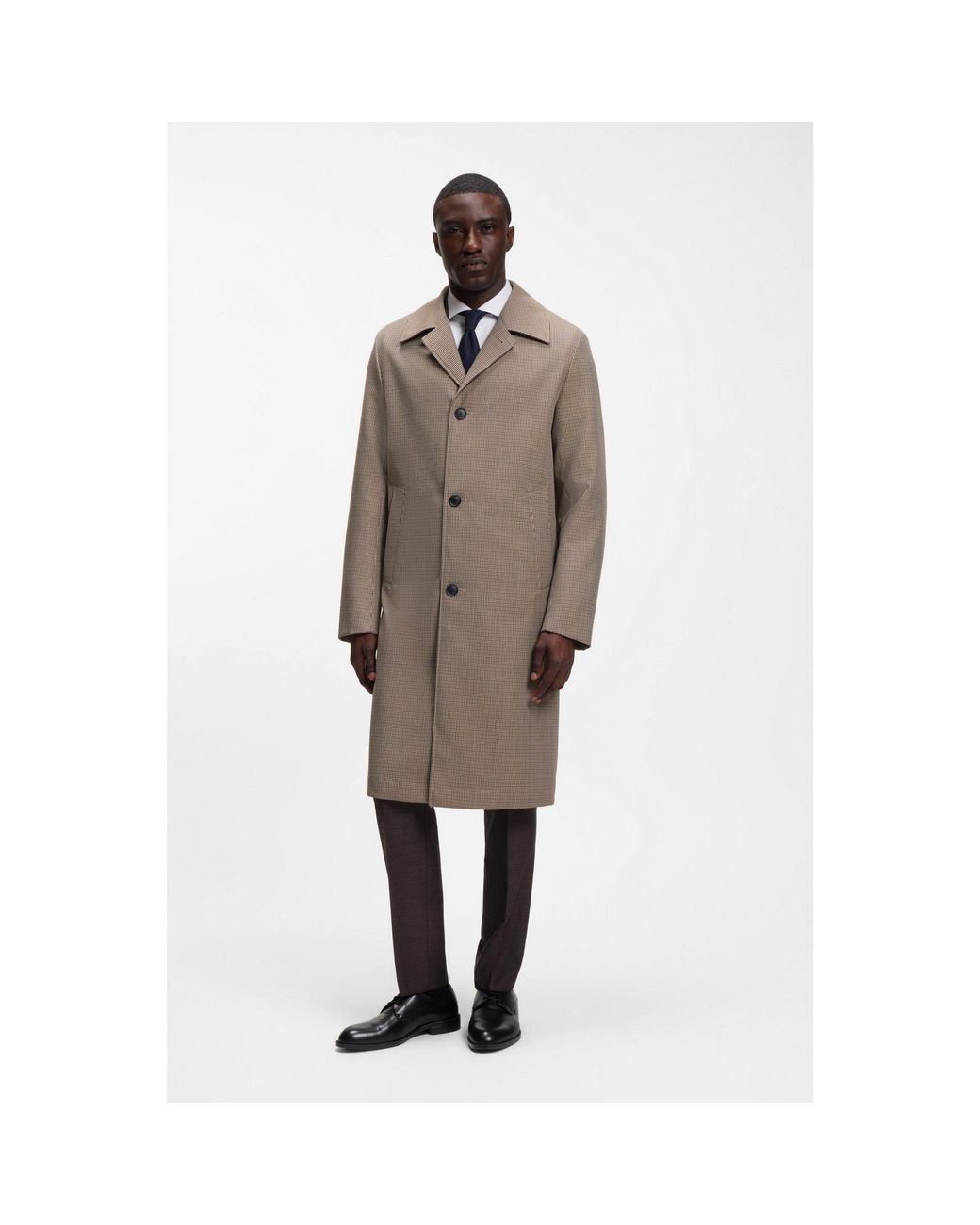 Boss Multicolor Relaxed-Fit Water-Repellent Coat for men