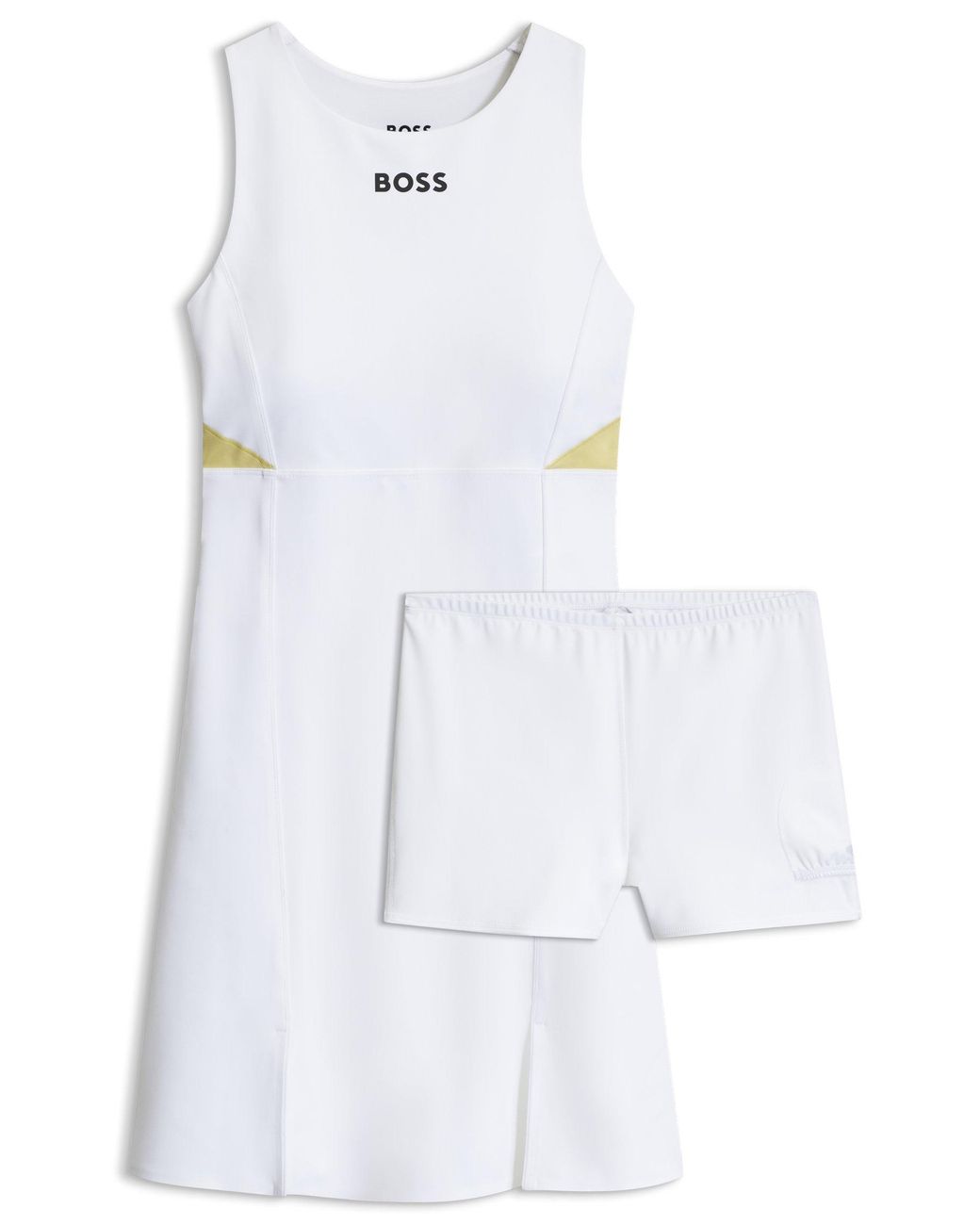 Boss Active Jurk Van Stretchjersey in het White