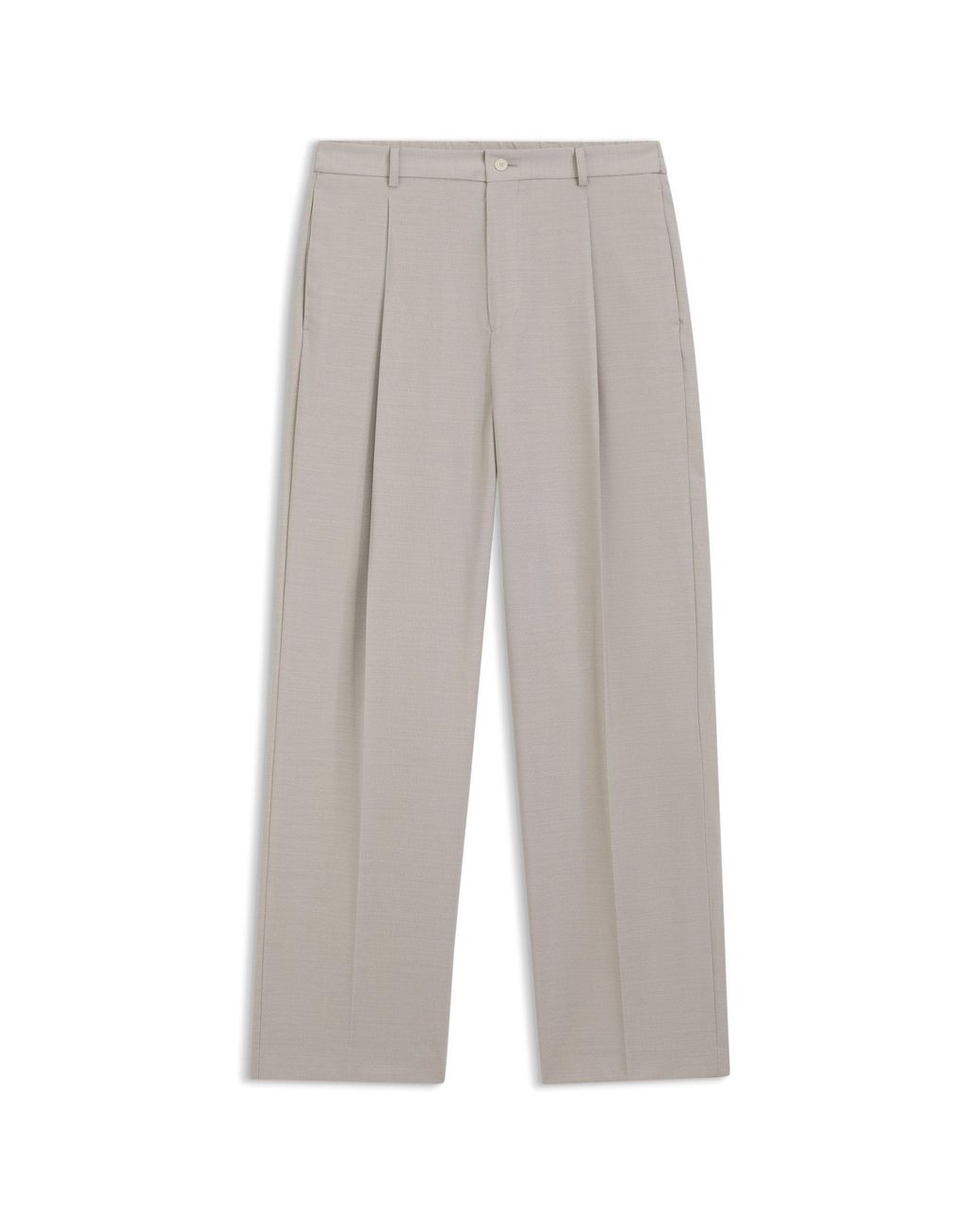 Boss Gray Relaxed-Fit Trousers for men